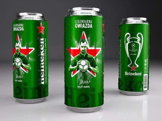 Jerzy Dudek na limitowanej edycji puszki Heinekena 