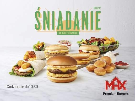 MAX Premium Burgers zaprasza na śniadania 